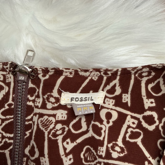 Fossil Sleeveless Key Pattern Scoop Neck Mini Dress Size Medium - Picture 8 of 9